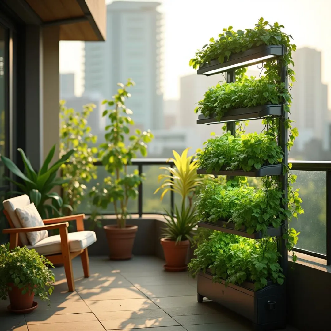 Topraksız Tarım Balkon Dikey Sitem